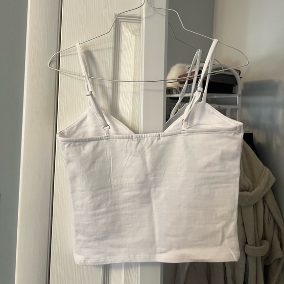 Surplice Cropped Cami - White, Size L (new with tags) - Picture 2 of 4